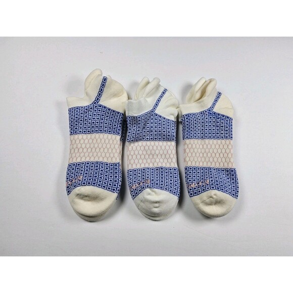 Bombas Pattern Athletic Ankle Socks Lot Of 3 Pairs Size M - Picture 1 of 3